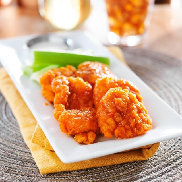 Boneless Wings and Fries.
